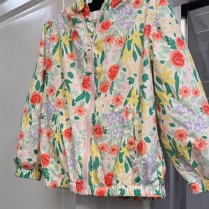 Girls Floral Rain Jacket - Multicolor Floral Print